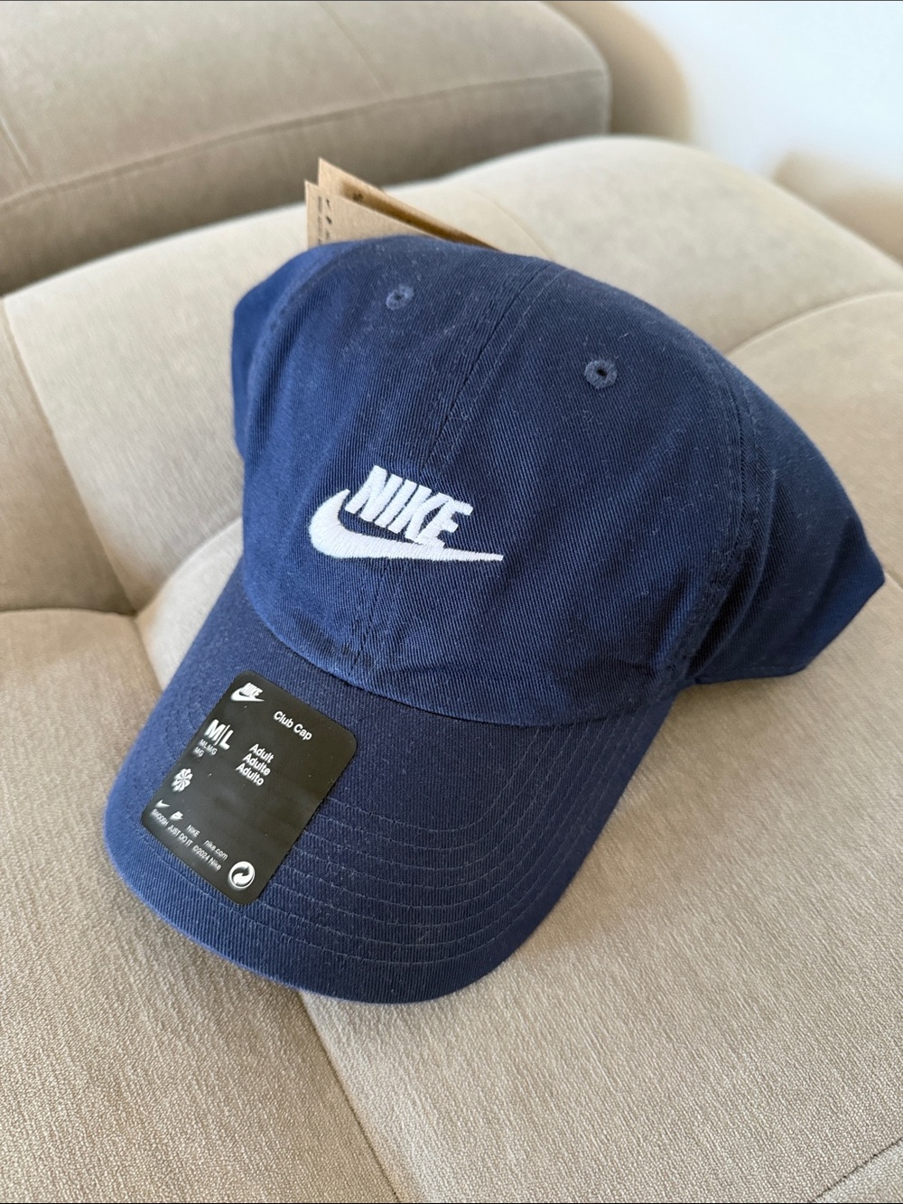 Nike Navy Blue Embroidered Swoosh Cap